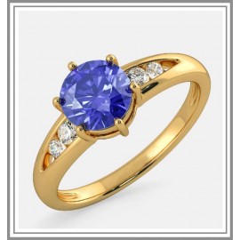 Diamond Sapphire Ring In 18Kt Gold